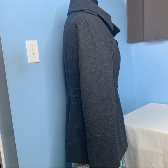 MICHAEL Michael Kors Wool Blend Peacoat Double Breasted in Dark Grey,.Size S. - Picture 5 of 11